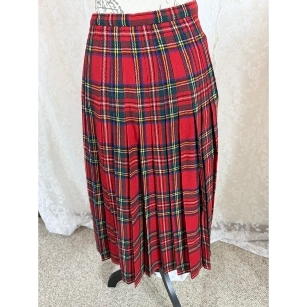 Vtg Porter House Regina Porter Wool Kilt Skirt Red Plaid Tartan Made in Scotland